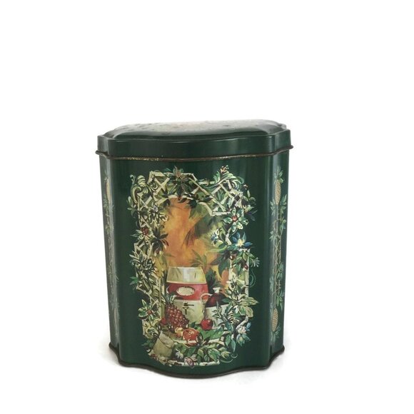 Christmas Tin Canister Made in England for Avon Christmas 1981, Tea Caddy, Coffe - Picture 2 of 10